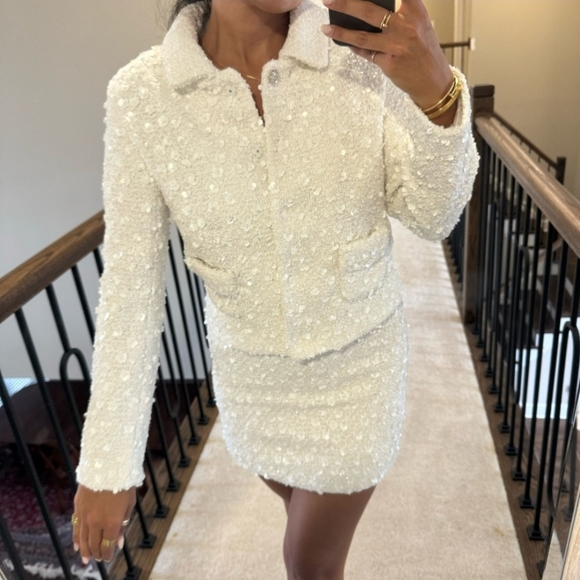 Zara 2 piece matching set textured sequin beaded - Picture 5 of 17